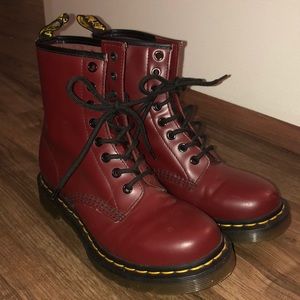 maroon 8 hole dr. martens